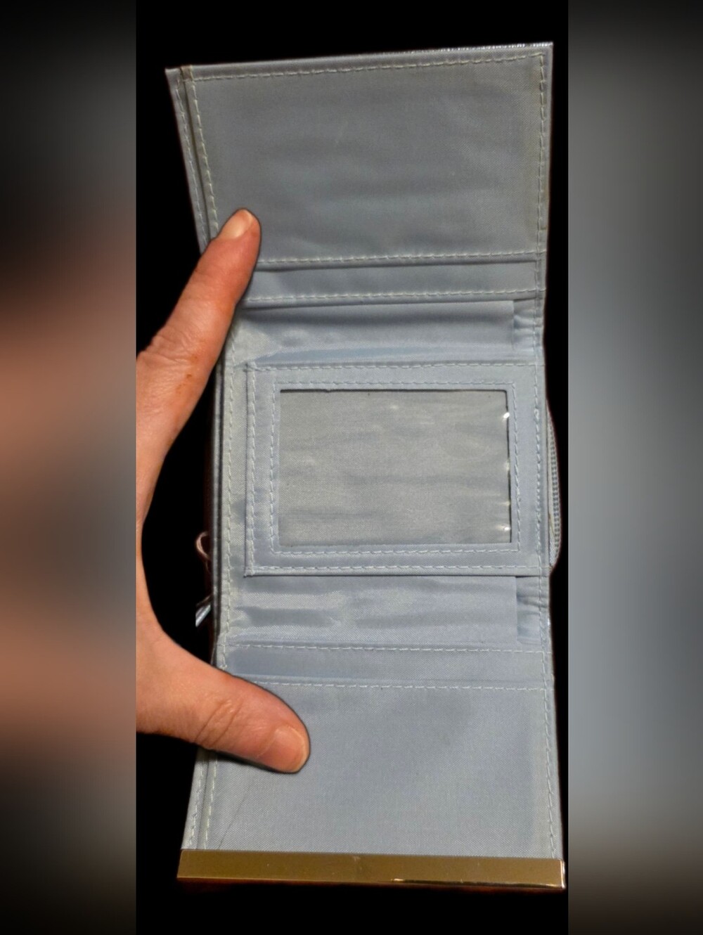 Metallic Blue Compact Wallet - Picture 3 of 5